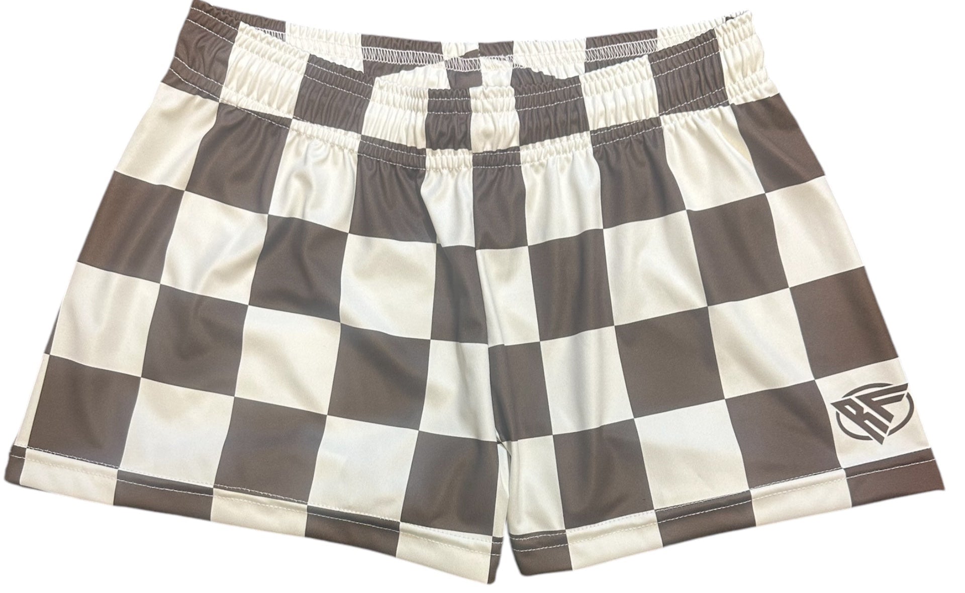 RF Wear Women's Checkered Shorts - Mocha/Cream