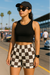RF Wear Women's Checkered Shorts - Mocha/Cream - Model Front View