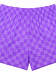 RF-Wear Women's Checkered Shorts in Purple