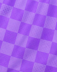 Close-up of RF-Wear Women's Checkered Shorts in Purple