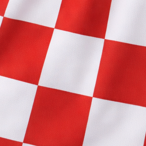 Close-up of RF-Wear Women's Checkered Short in Red