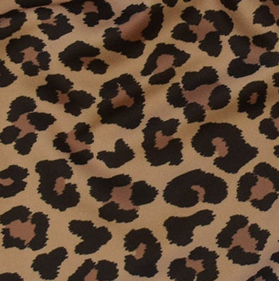 Close-up of RF-Wear Women's Cheetah Shorts in Brown 