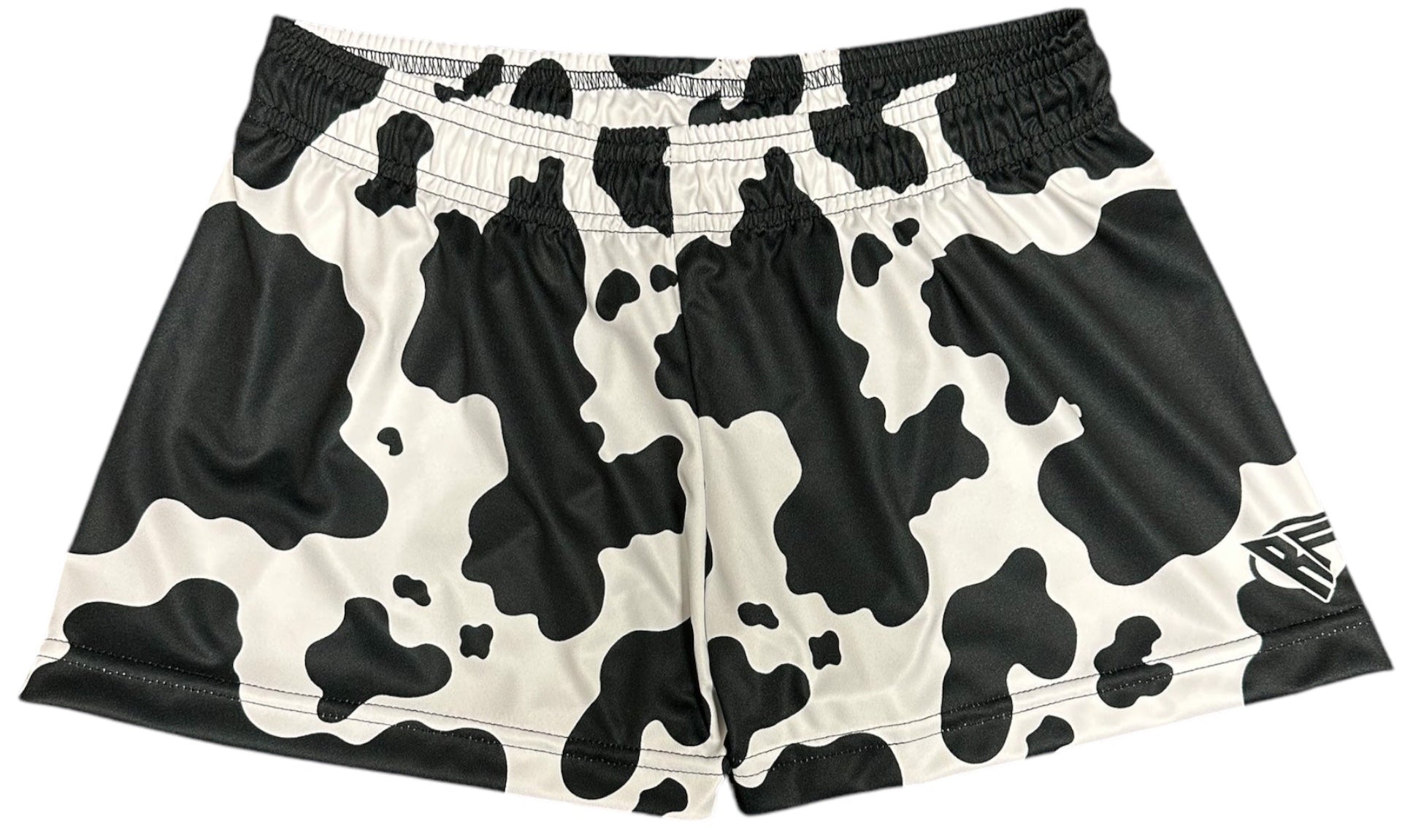 RF-Wear Women's Animal Print Shorts - Cow in Black/White 