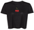 RF Wear Women's Cropped Flowy Cherry T-Shirt - Black