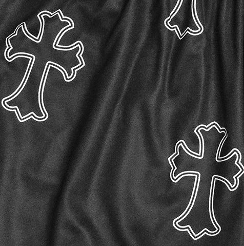 Close-up of RF-Wear Women's Cross 3.0 Shorts in Black/White