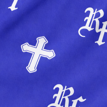 Close-up of RF-Wear Women's Cross Shorts in Blue
