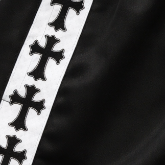 Close-up of RF-Wear Women's Cross Trim Shorts in Black