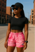 RF Wear Women's Desert Camo Shorts - Pink - Model Front View