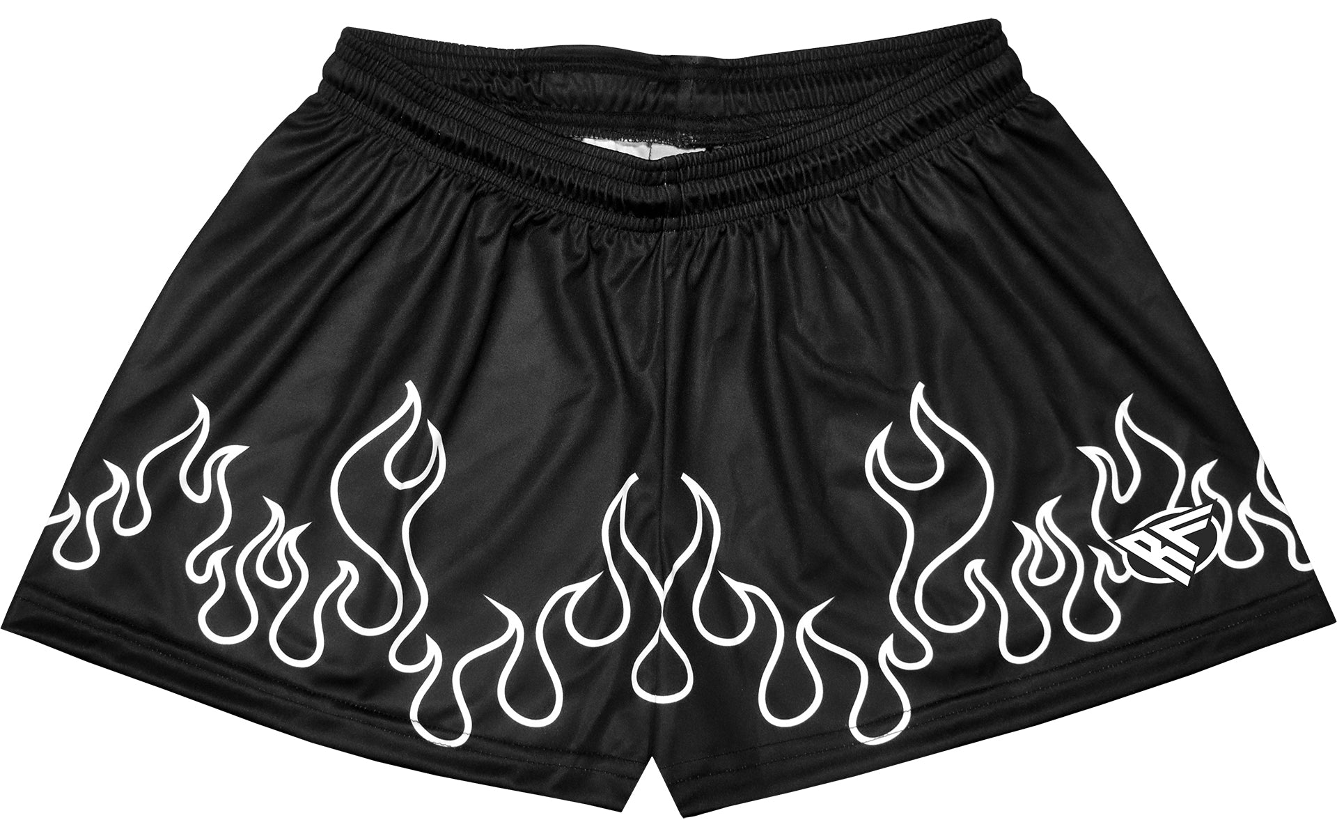 RF Wear Women's Fire Shorts - Black/White - Close Up