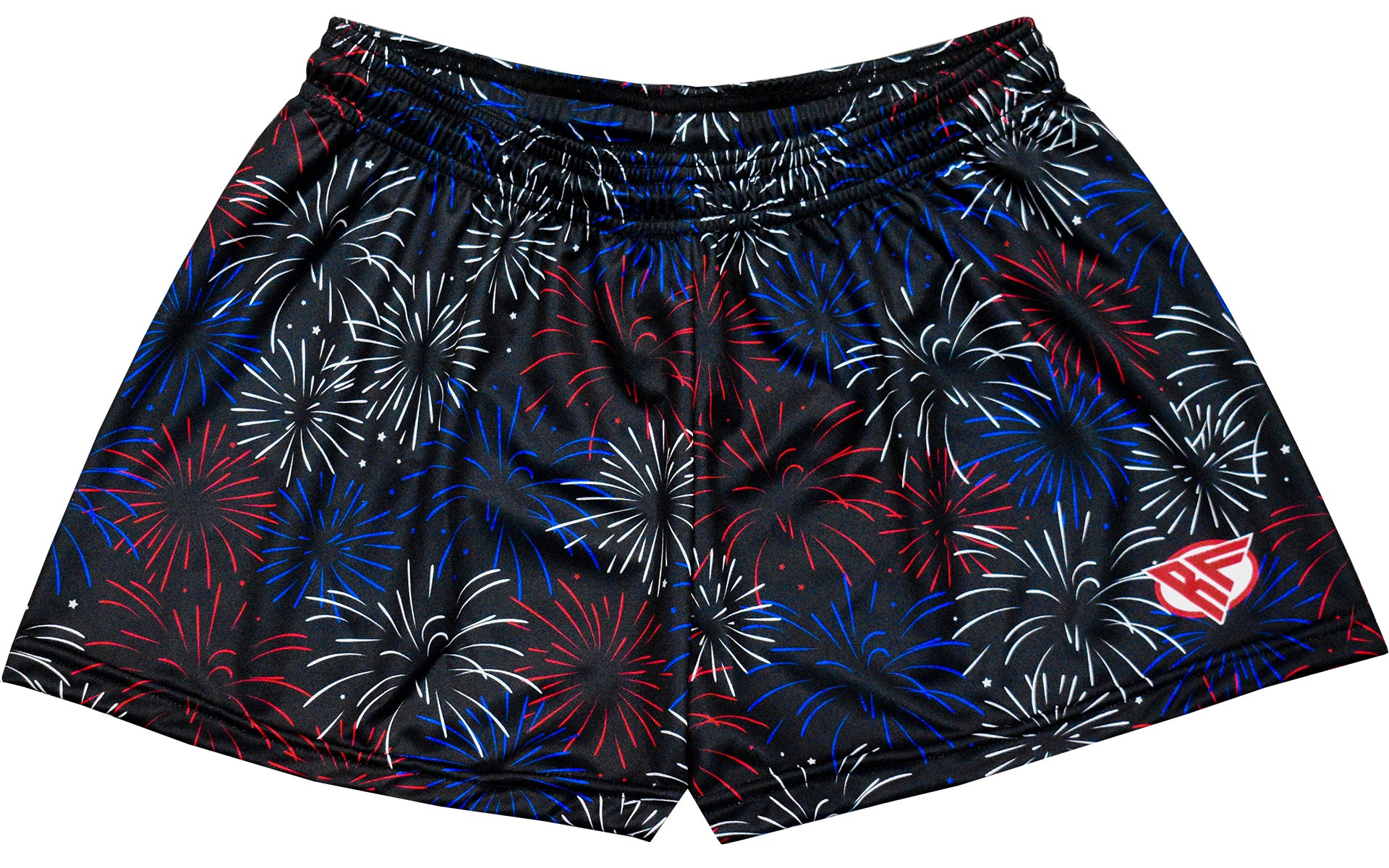 RF-Wear Women's Fireworks Shorts in Black Red/White/Blue