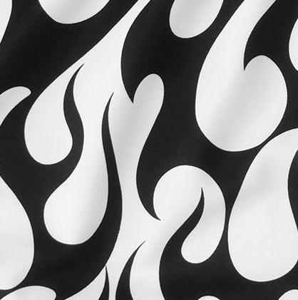 Close-up of RF-Wear Women's Flame Shorts in Black/White 