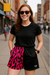 RF Wear Women's Flame Split Pocket Shorts - Black/Fuchsia - Model Front View