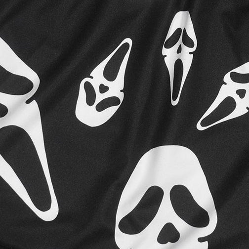 Close-up of RF-Wear Women's Ghost Faces Shorts in Black