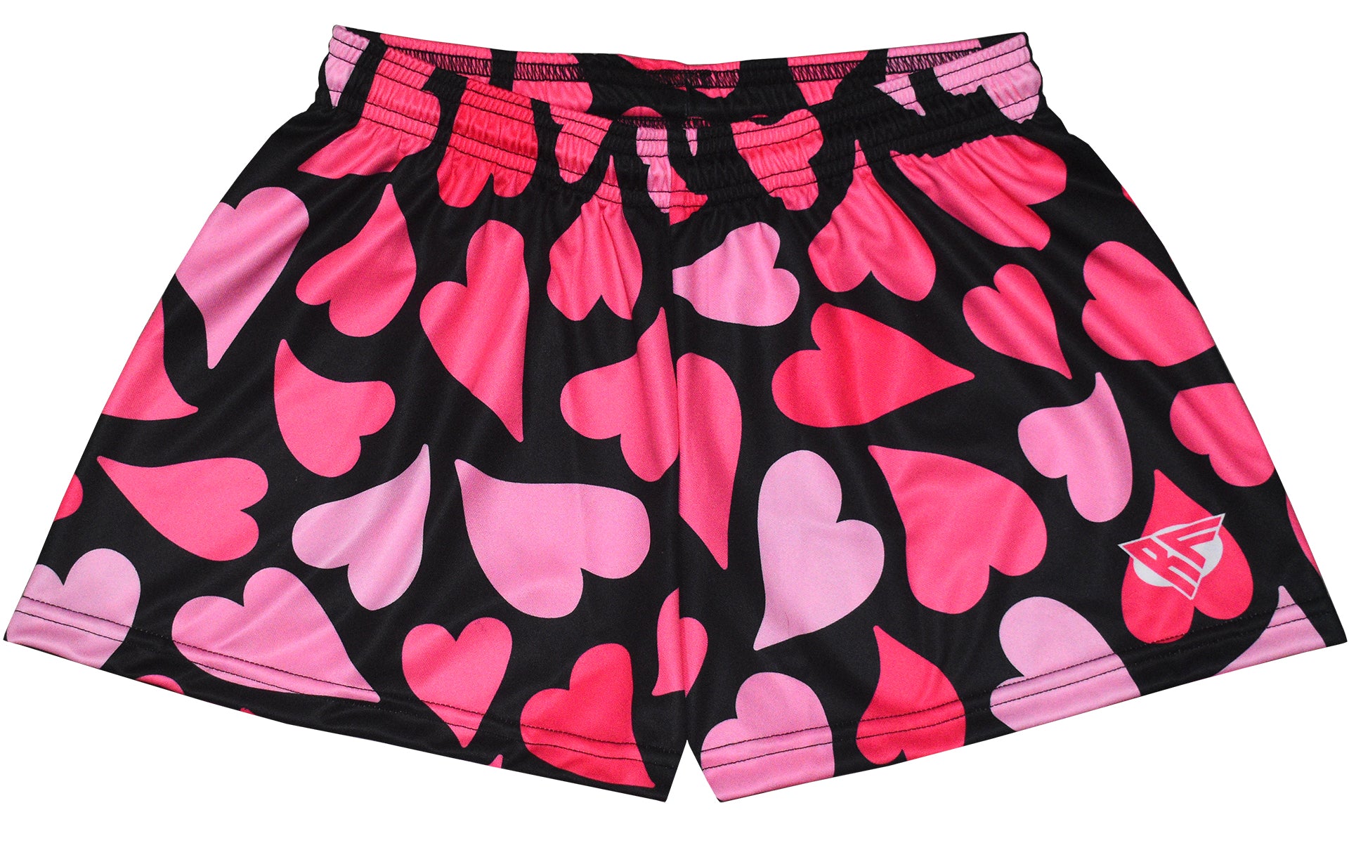 RF-Wear Women's Heart Shorts in Black/Pink