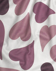 Close-up of RF-Wear Women's Heart Shorts in White/Purple 