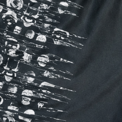 Close-up of RF-Wear Women's Horror Faces on Sides in Black
