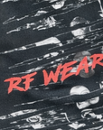 Close-up of RF-Wear Women's Horror Faces on Sides in Black with RF WEAR logo in Red
