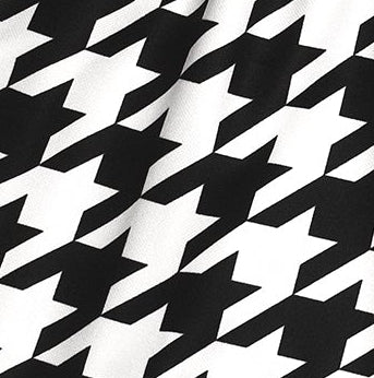 Close-up of RF-Wear Women's Houndstooth Shorts in Black/White