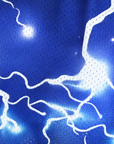 Close-up of RF-Wear Women's Lightning Shorts in Blue