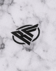 Close-up of RF-Wear Women's Marble Shorts in White with RF logo