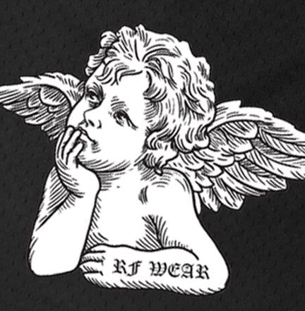 Close-up of Women's mesh cherub shorts in Black.