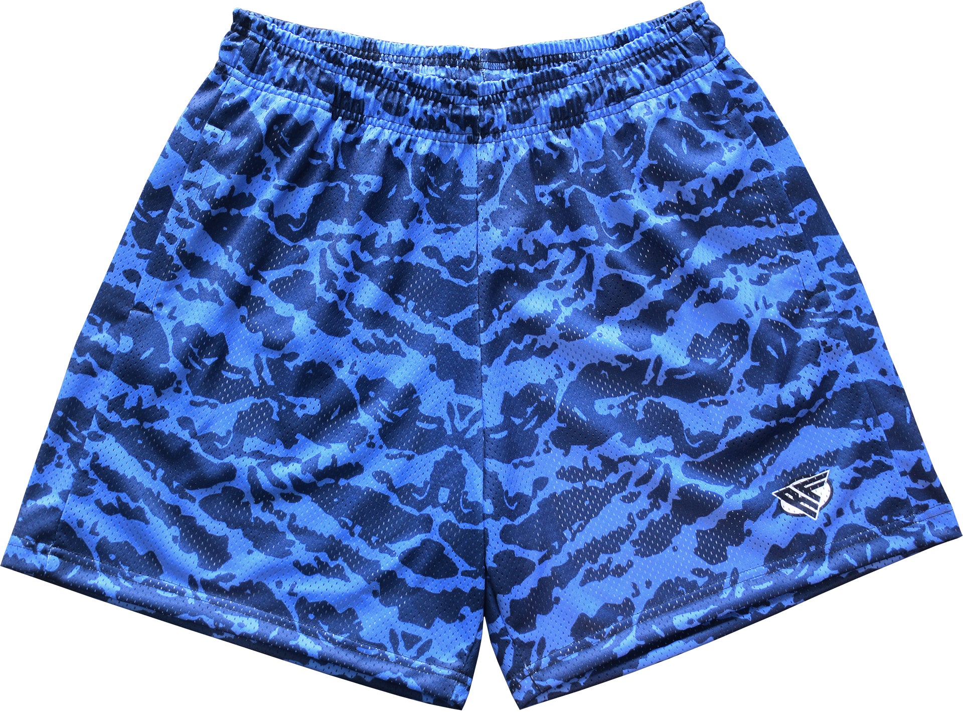 RF-Wear Women's Mesh Tiger Camo Shorts in Blue