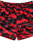 RF-Wear Women's Mesh Tiger Camo Shorts in Red