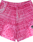 RF Wear Women's Bandana Mismatch Pocket Shorts - Pink