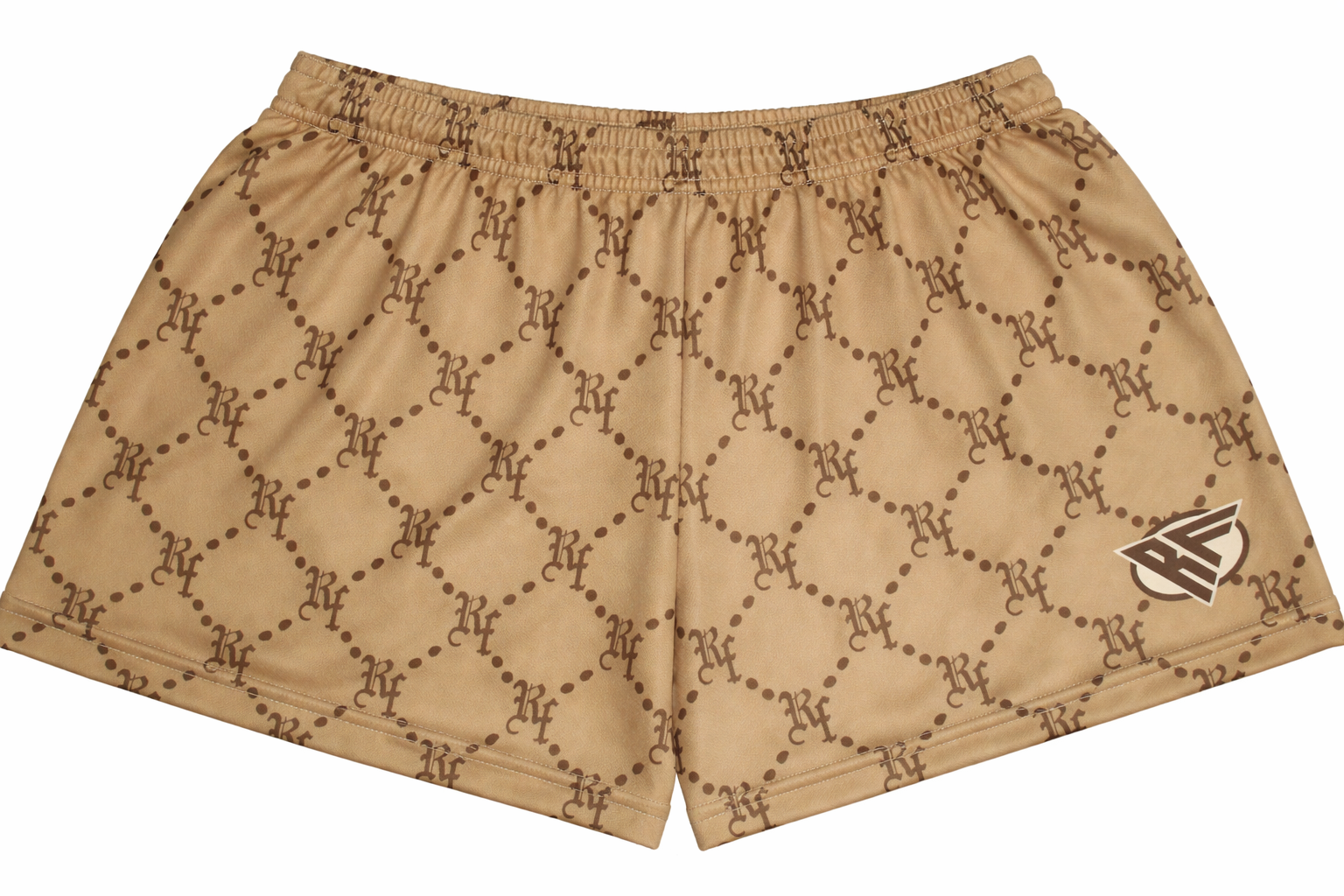 RF-Wear Women's Monogram Shorts in Tan