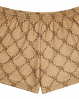 RF-Wear Women's Monogram Shorts in Tan