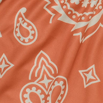Close-Up of RF-Wear Women's Paisley Shorts - Apricot/Cream