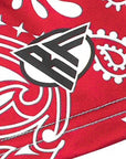 Close up of RF-Wear Paisley Shorts - Red/White 