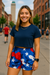 RF Wear Women's Patriotic Camo shorts - Red/White/Blue - Model Front View