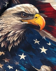 Close-up of RF-Wear Women's Patriotic Eagle Shorts in Red/White/Blue