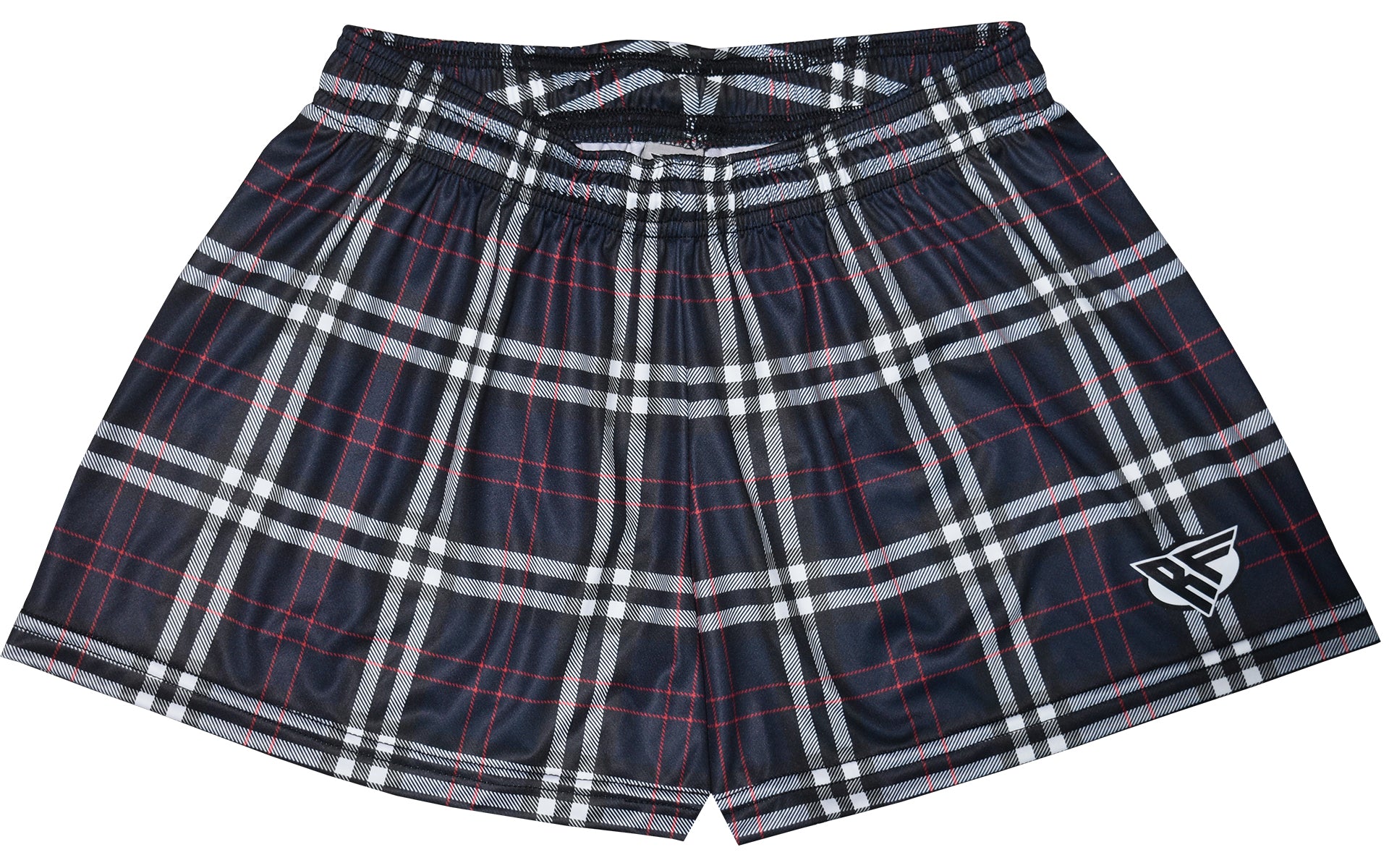 RF-Wear Women's Tartan Plaid Shorts  in  Navy/White