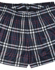 RF-Wear Women's Tartan Plaid Shorts  in  Navy/White