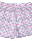 RF-Wear Women's Tartan Plaid Shorts in Pink/White