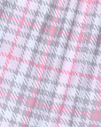 Close-up of RF-Wear Women's Tartan Plaid Shorts in Pink/White