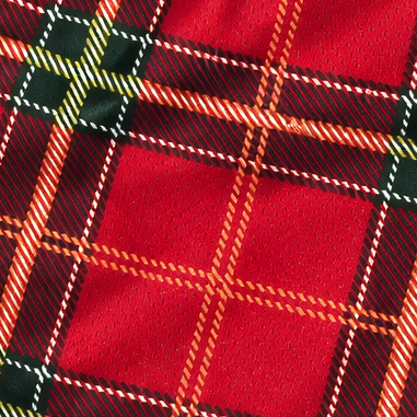 Close-up of RF-Wear Women's Plaid Shorts in Red