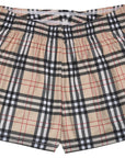 RF-Wear Women's Tartan Plaid Shorts in Tan/Black