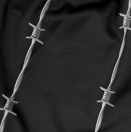Close-up of RF-Wear Women's Reflective Barb Wire Shorts in Black