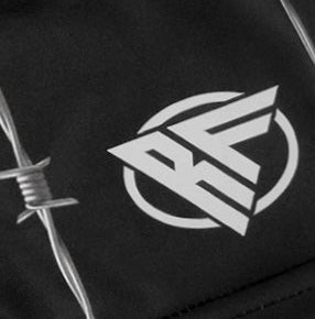 RF-Wear Women's Reflective-Logo Barbed Wire Shorts - Black/Grey