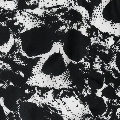 Close-up of RF-Wear Women's Skull Shorts in Black