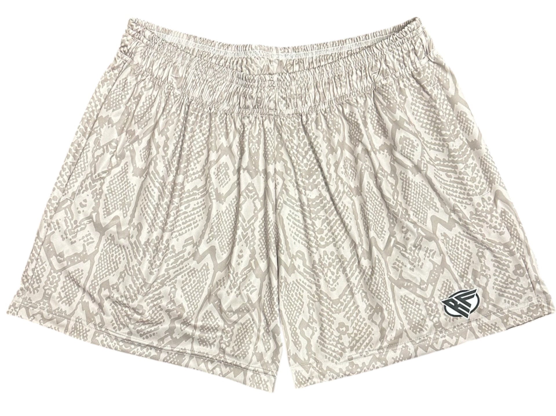 Women&#39;s Snakeskin Pocket Shorts - Cream/Grey -  Front View