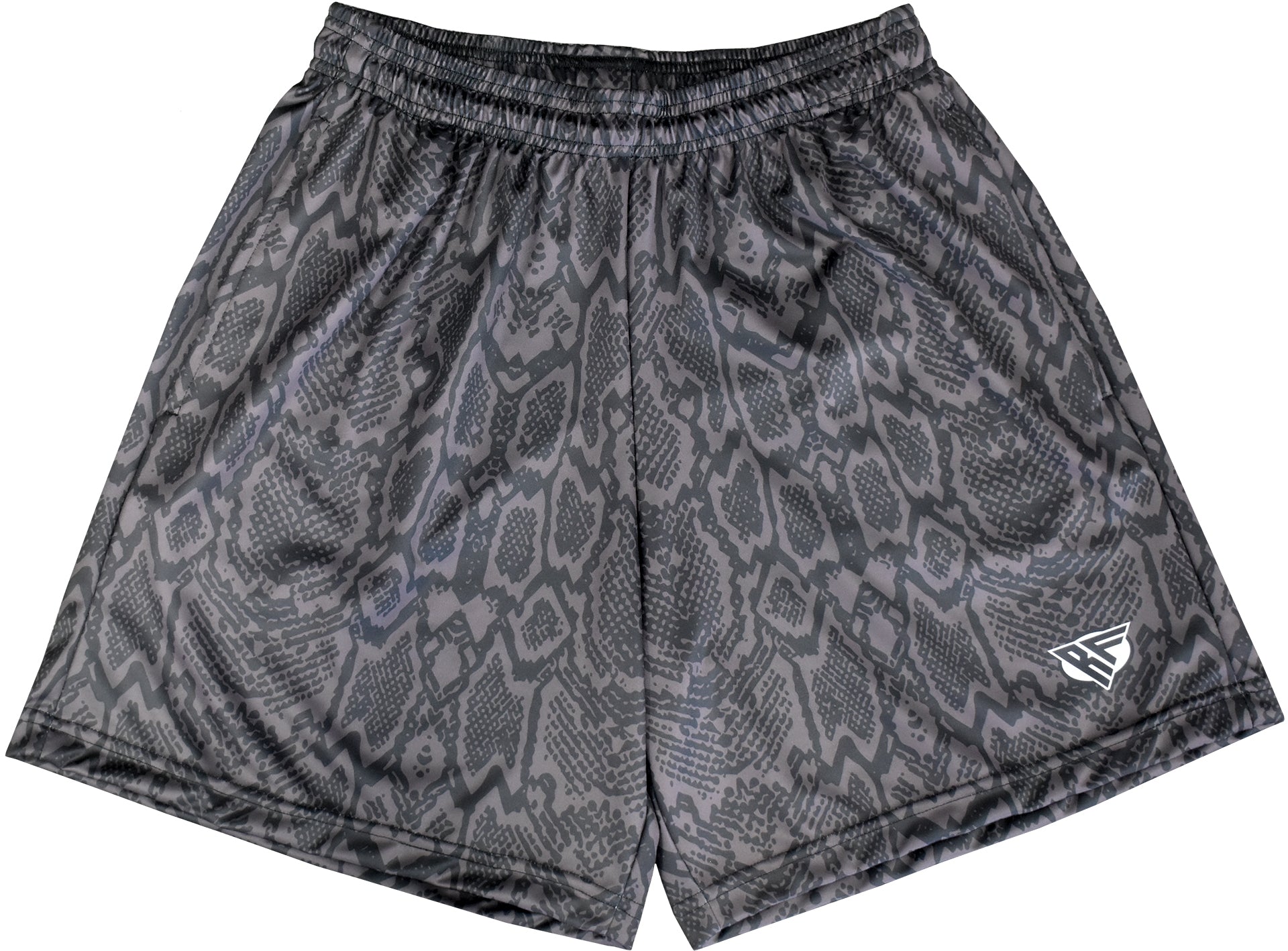RF-Wear women's black snakeskin shorts