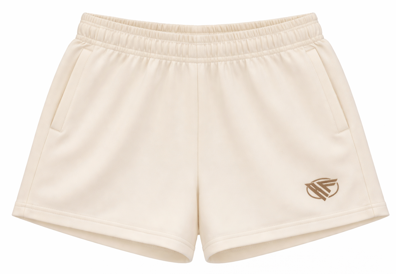 RF-Wear Women's Solid Color Shorts in Cream