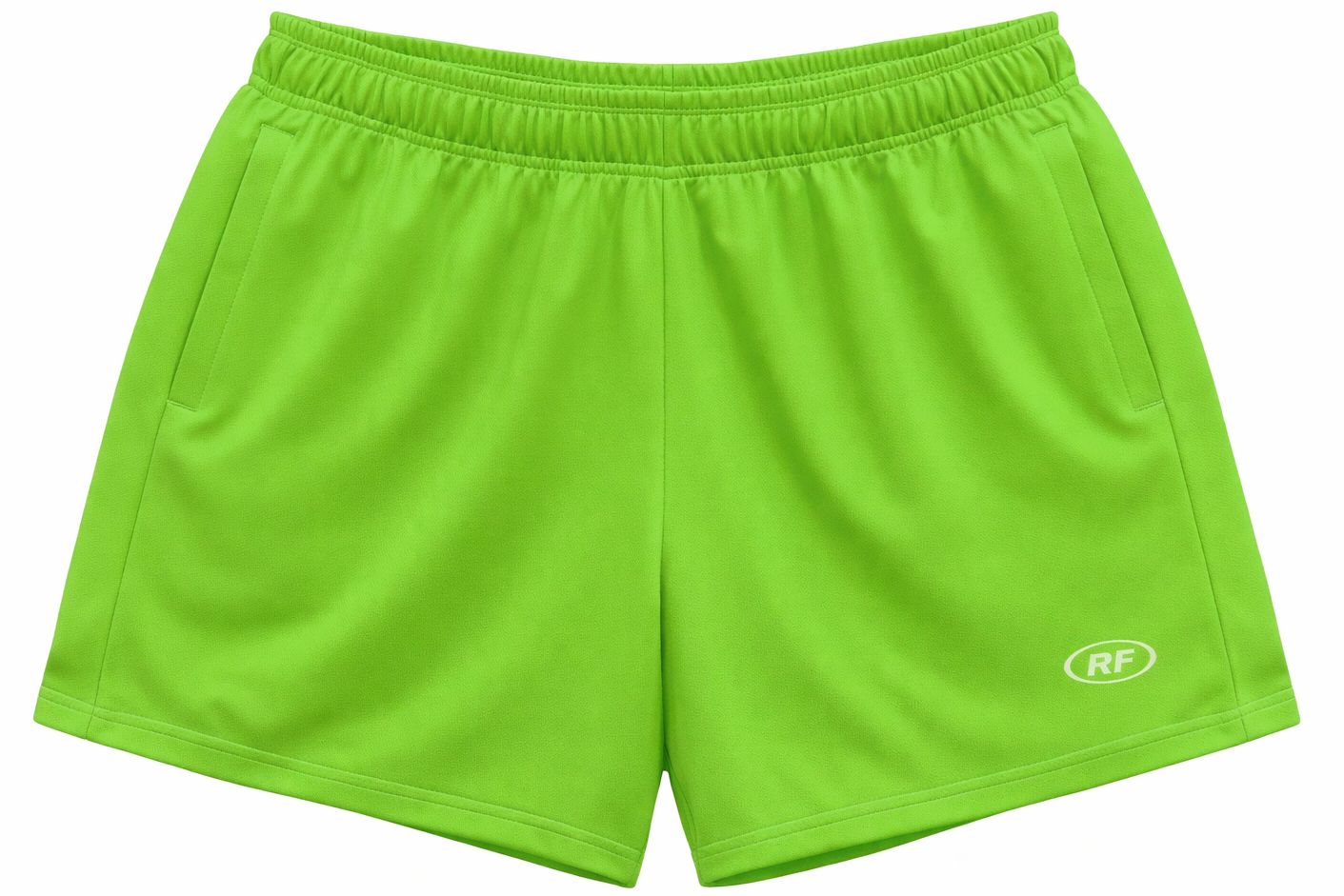 RF-Wear Women's Solid Color Shorts in Lime-Green