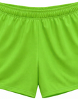 RF-Wear Women's Solid Color Shorts in Lime-Green