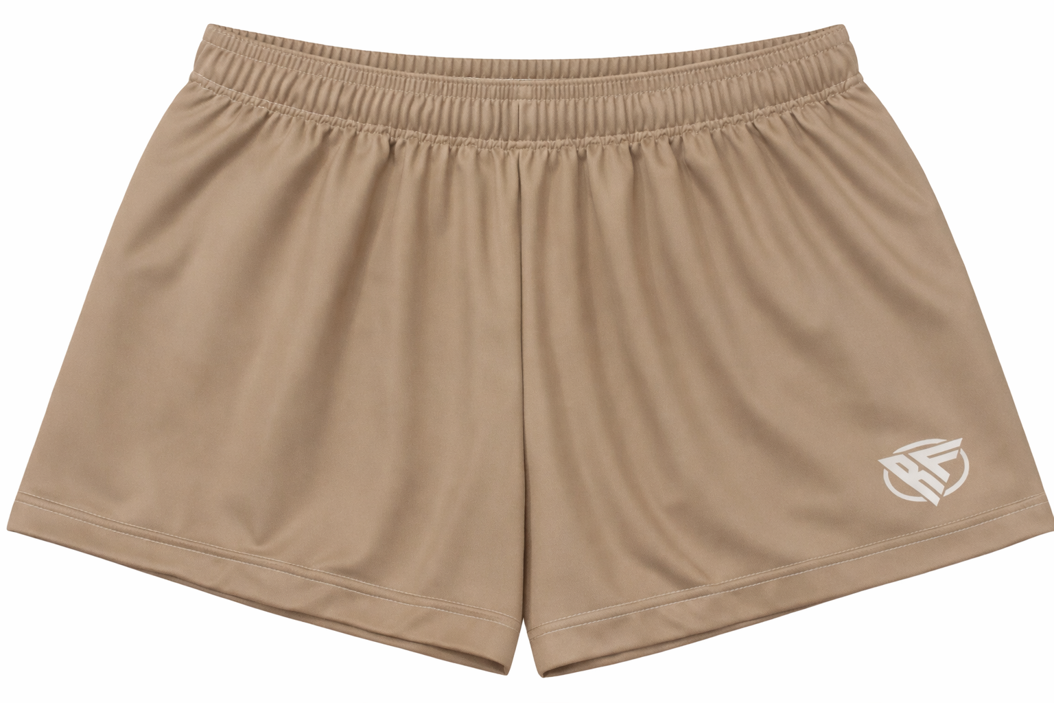 RF-Wear Womens Solid Color Shorts in Tan