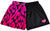 RF-Wear Women's Split Flame Shorts in Black/Hot Pink